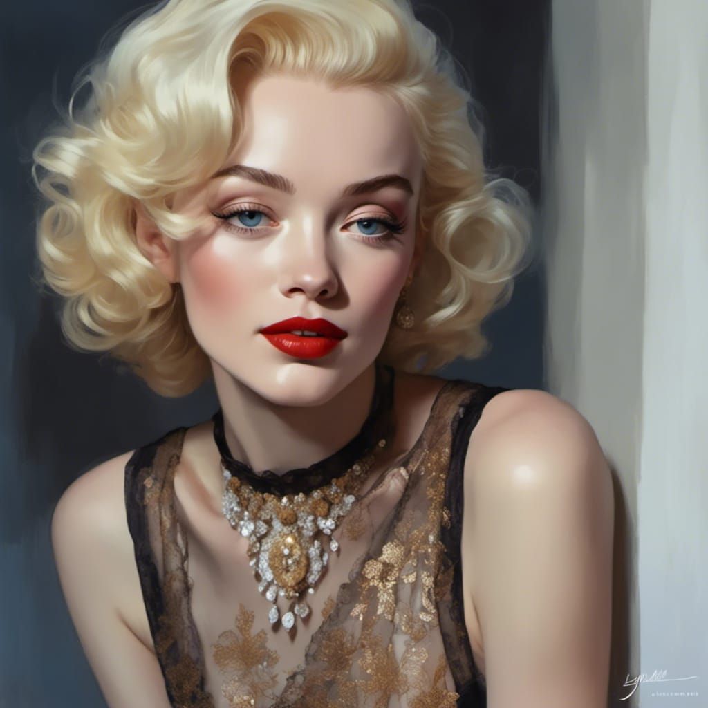 Marilyn Monroe Portrait in Inked Style