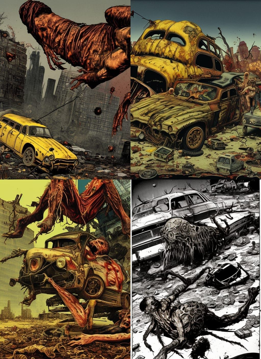 Gigantic Zombified Bedbug in Dystopian Wasteland