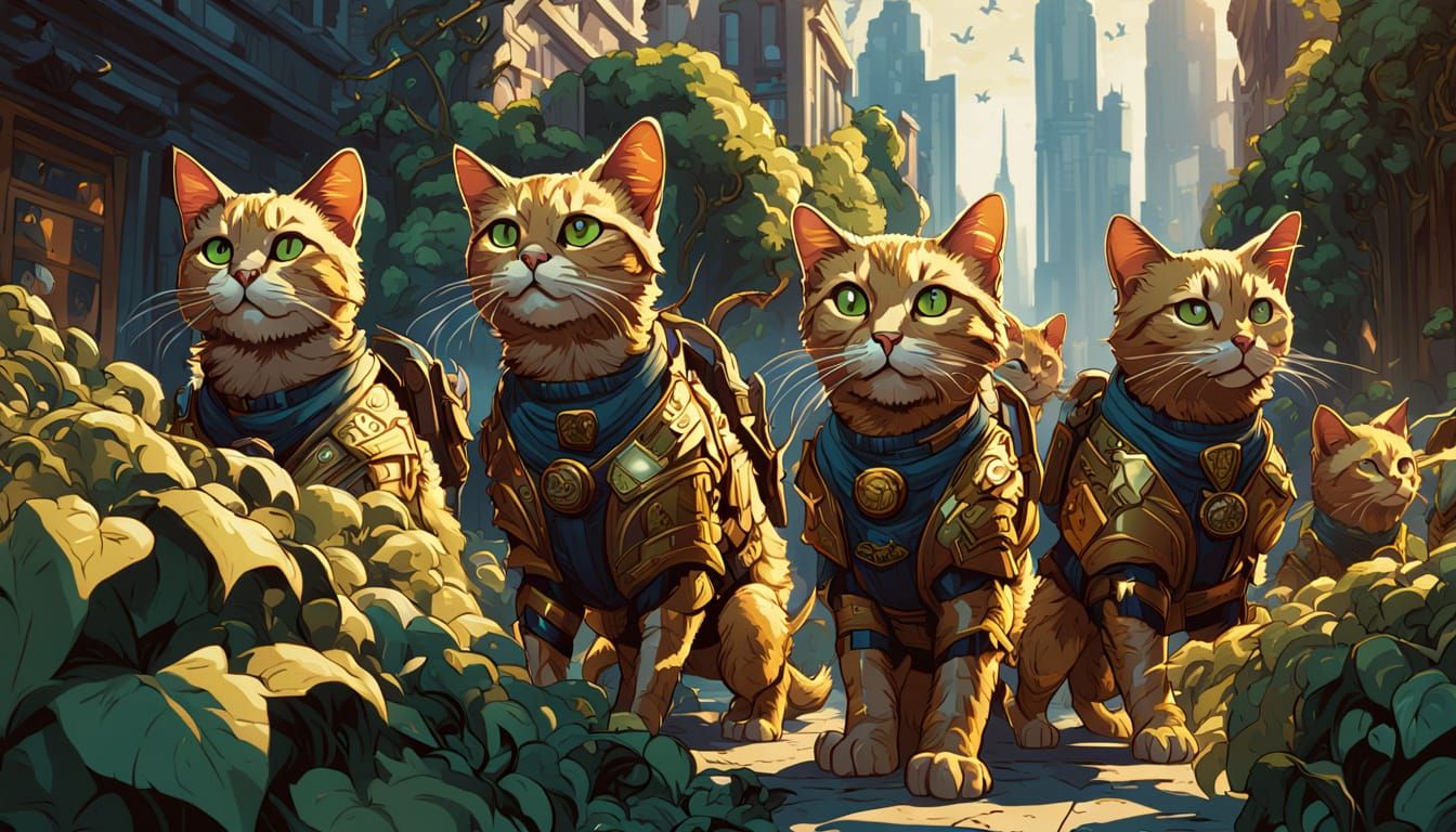 Cats Discover Lost City as Comic Book Art