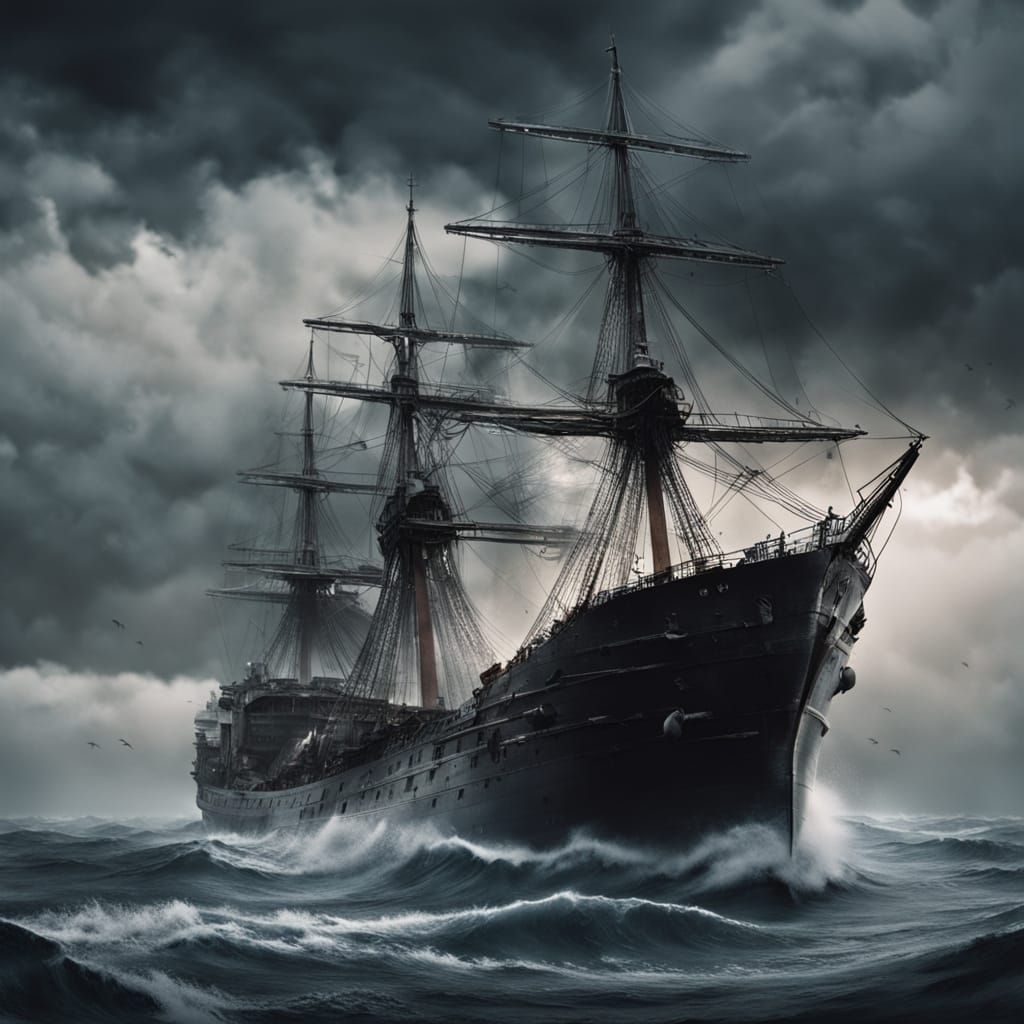 Epic Sea Ship Battles a Turbulent Stormy Sea