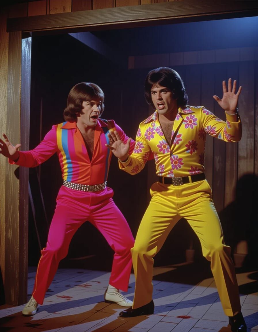 Retro 70s Horror Comedy Scene