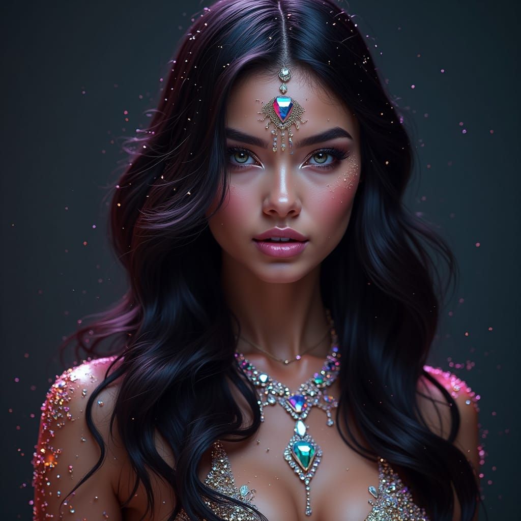 Futuristic Logo in Shimmering Silver and Gold