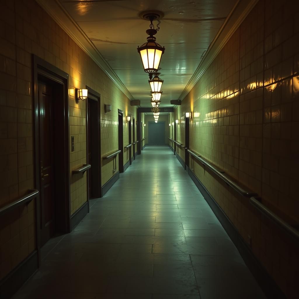 Overheated Corridor with Antique Elevator Shaft