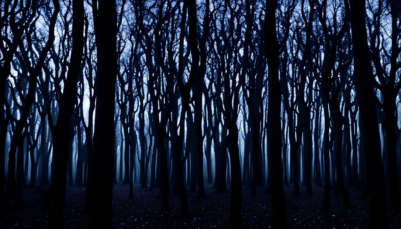 Eerie Shadows in a Moonlit Forest