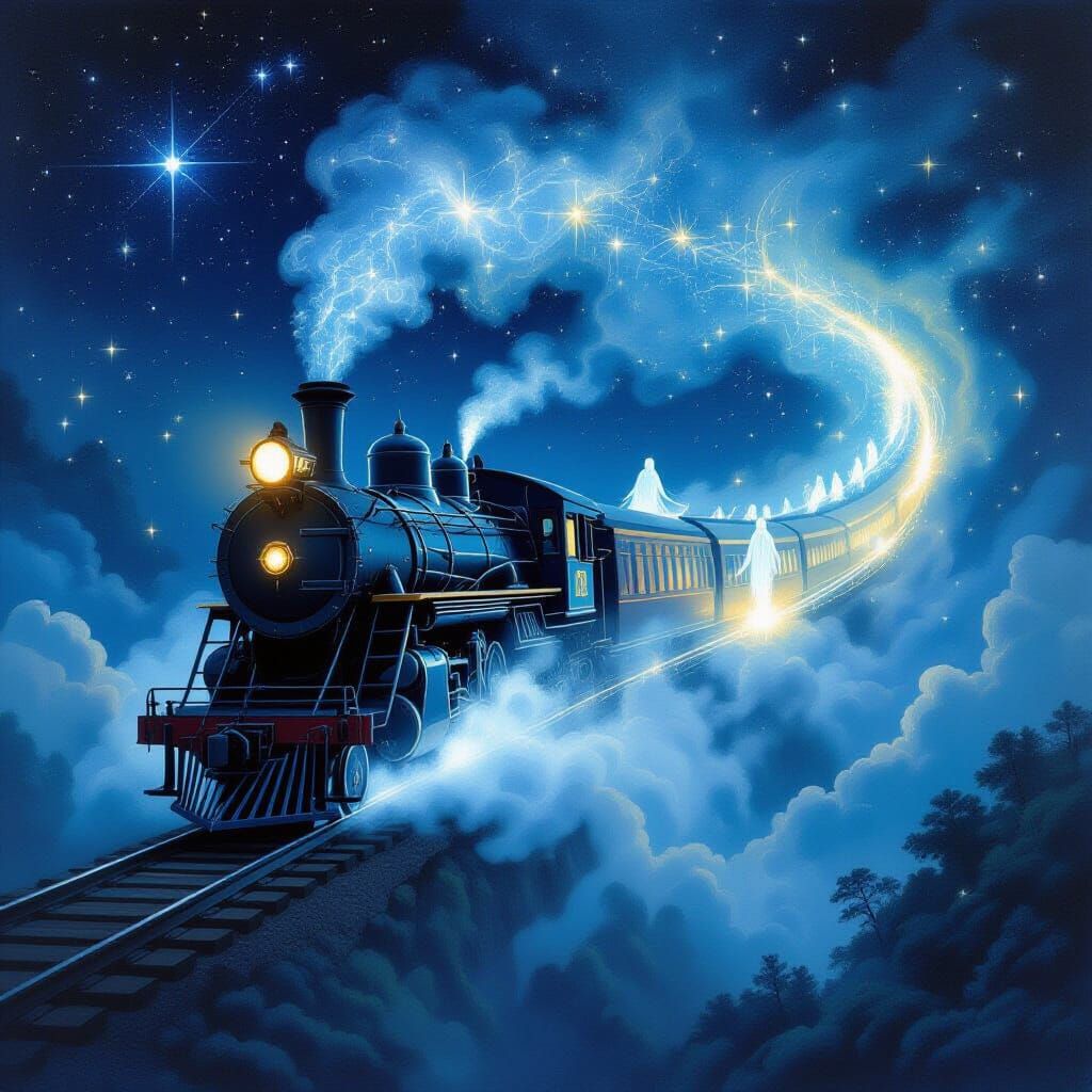 Spectral Train of Souls in Starlight and Mist