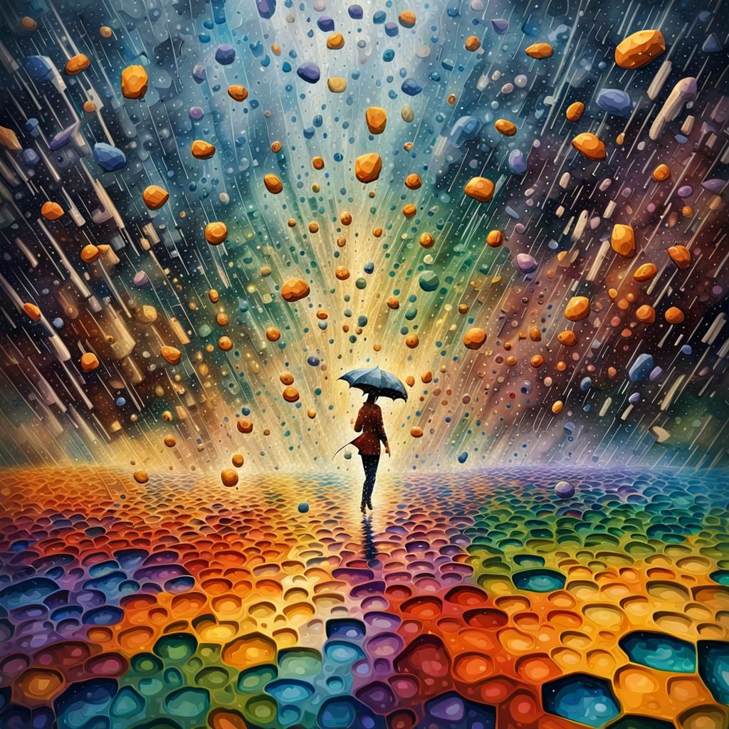 Neurohypophysial Hormones: Fractal Impasto Abstract Ink Pain...