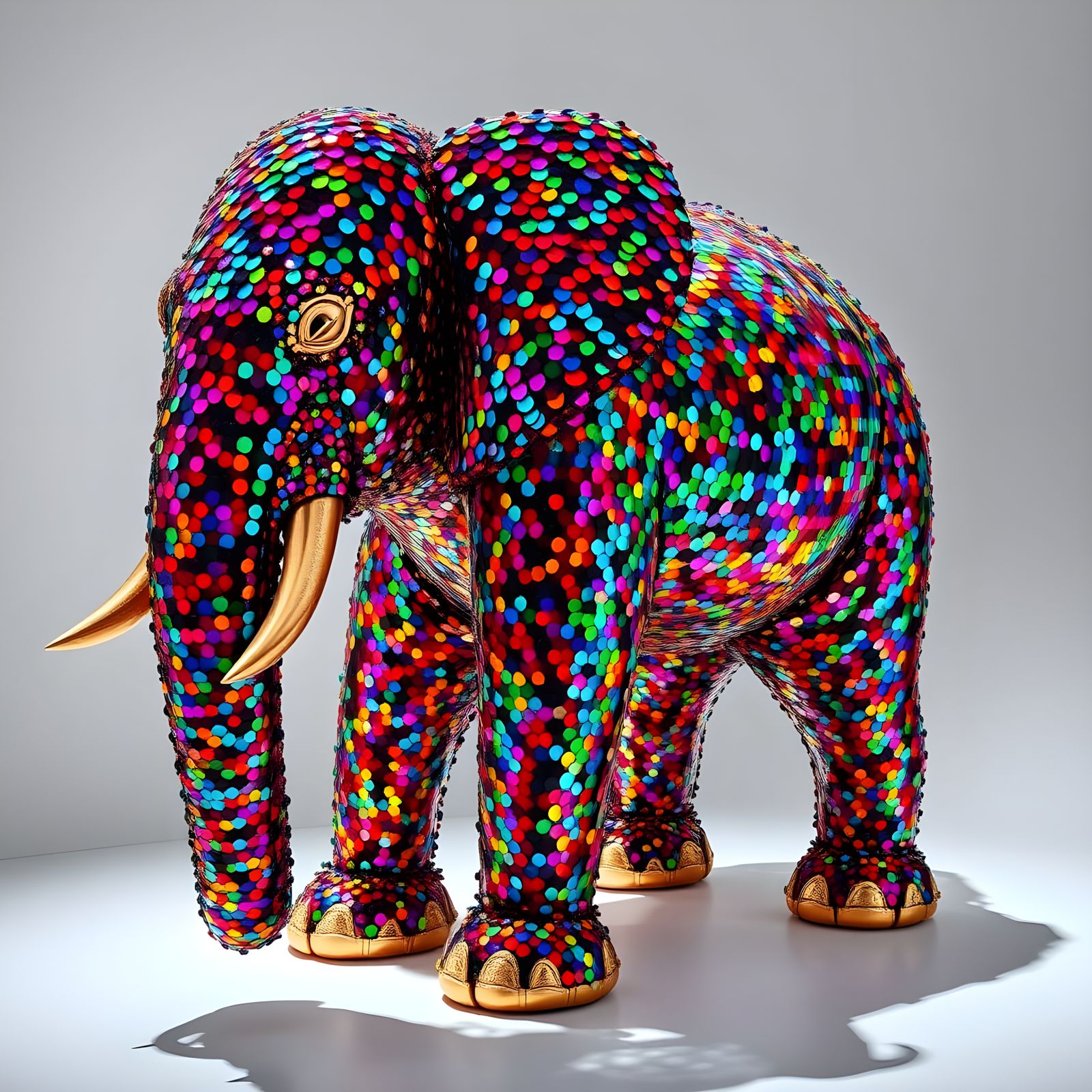 Sequin Elephant in Vibrant Colors