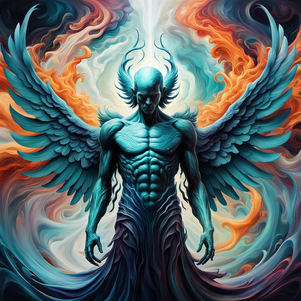 Fallen Angel: Stunning Digital Art of Elder God
