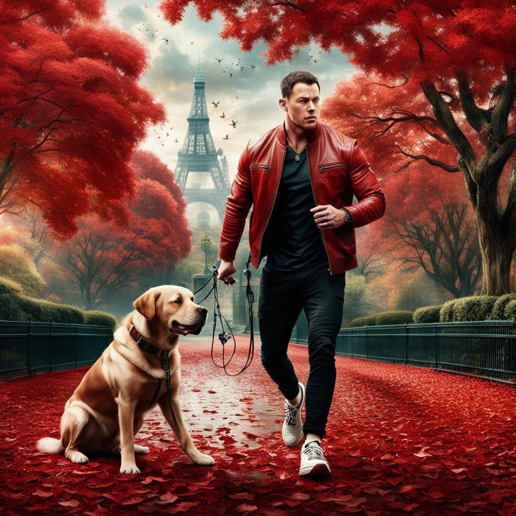 Channing Tatum Plays with Labrador: Digital Matte Painting