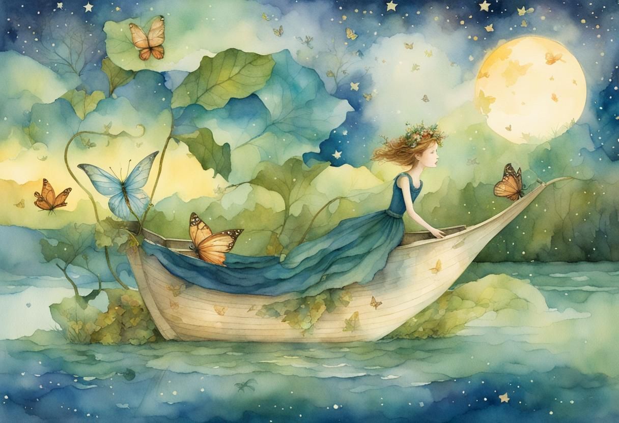 Enchanting Fairy Tale Scene in Watercolor Style