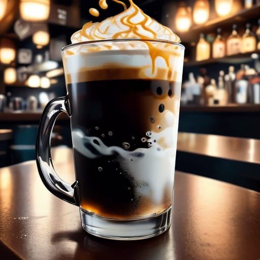 Refreshing Gin Tonic and Latte Artfully Displayed