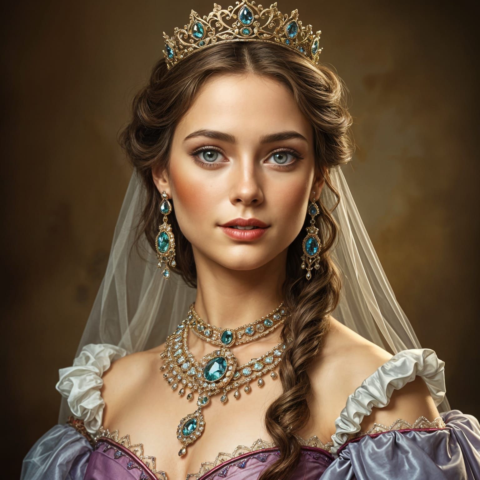 Regal Princess Adorned in Jewels