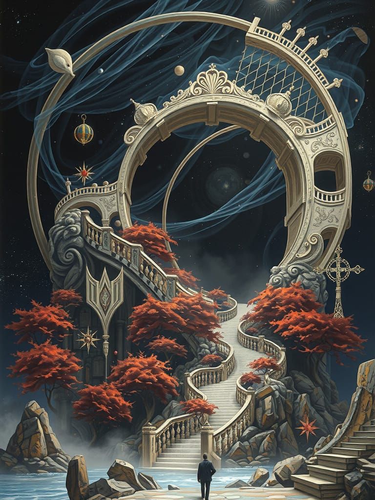 Ethereal Ascent in Hyper-Realistic Style