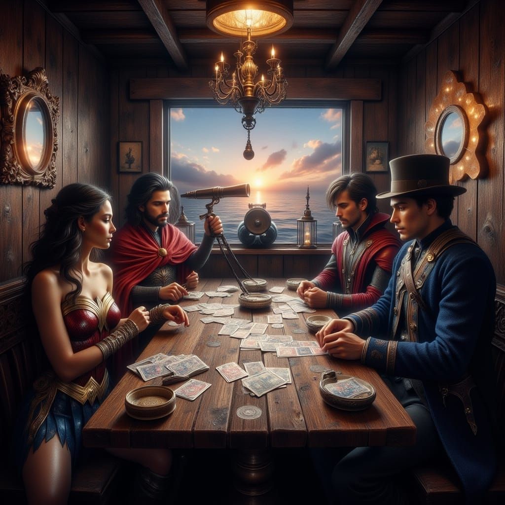 Wonder Woman and Doctor Strange Play Cards
