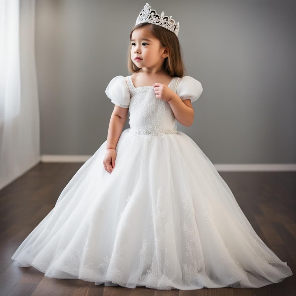 Princess in White Dress: AI-Generated Image