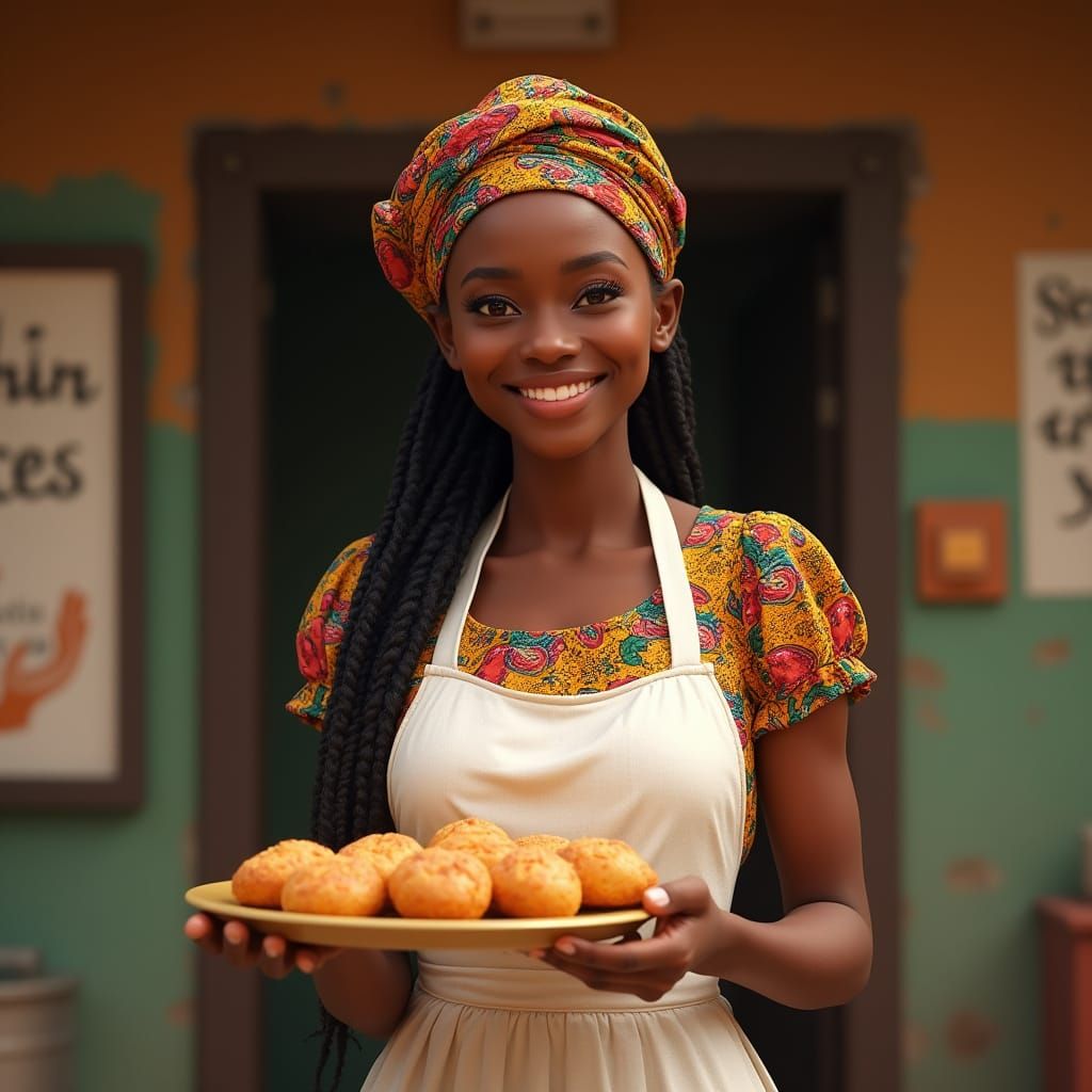 Empowered Nigerian Woman in Vibrant Ankara Print