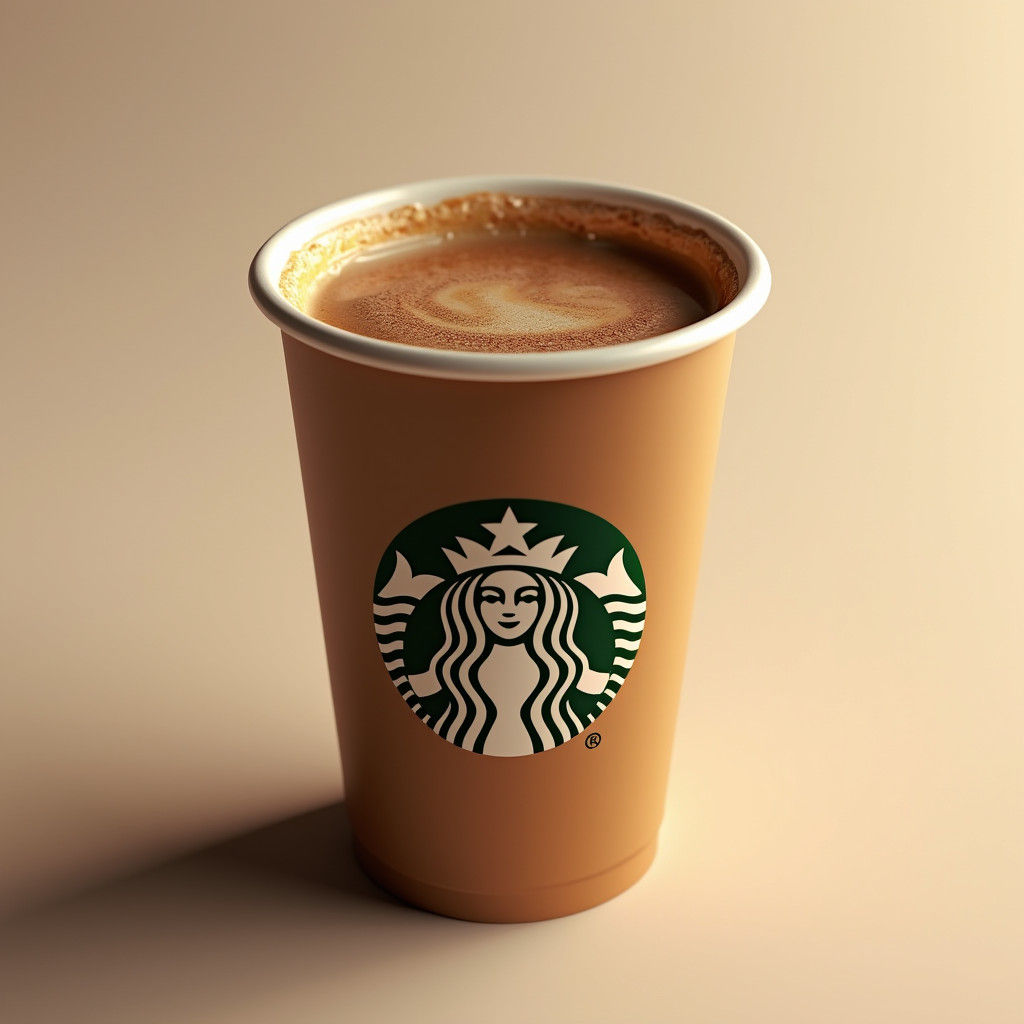 Hyperrealistic 3D Starbucks Cup with Crema