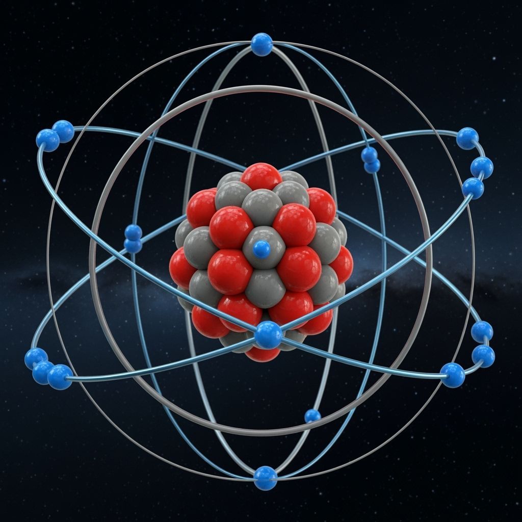 Detailed Oxygen Atom Illustration with Electron Shells