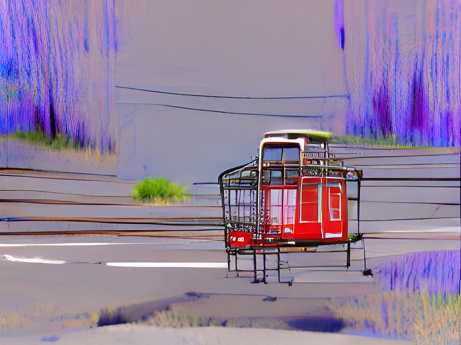 Vintage Trolley Car Illustration