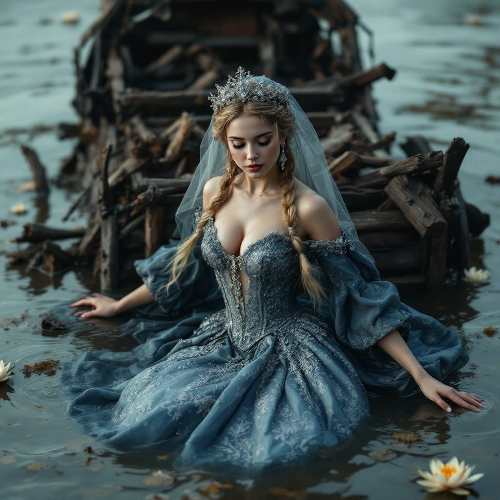 Tsarina's River Ordeal: Russian Folklore in Digital Art