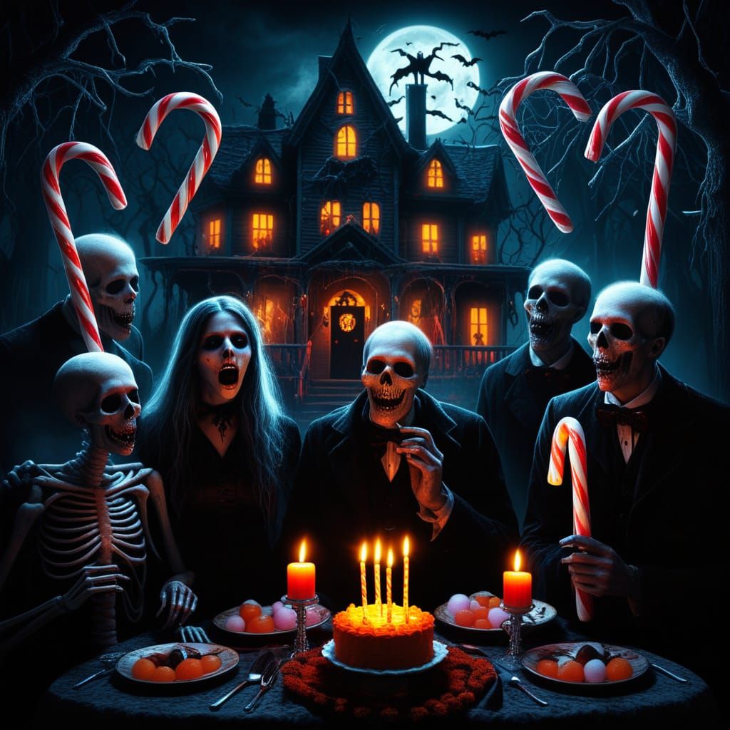 Spooky Halloween Christmas Birthday Party in Haunted House