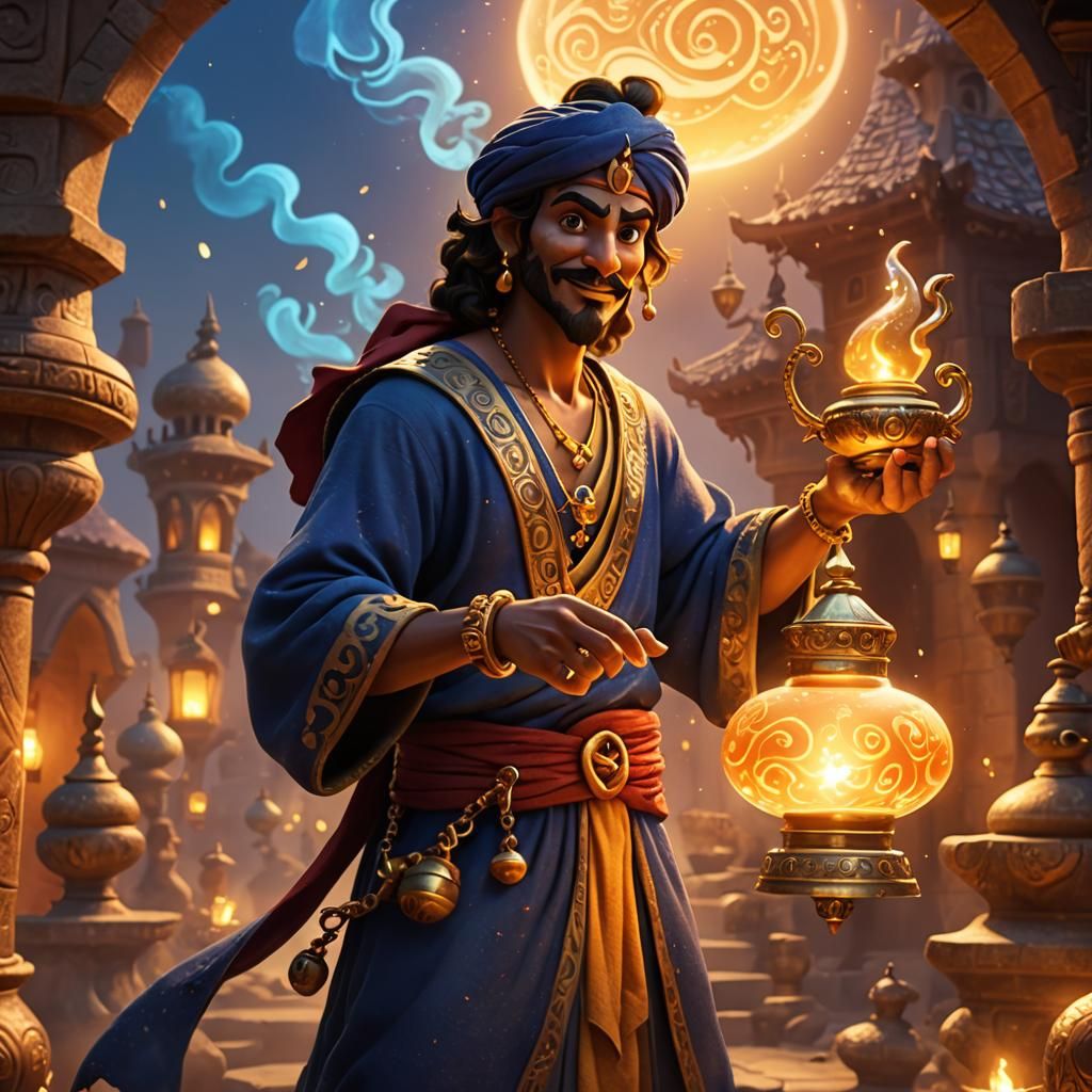 Sinbad with the magic lamp