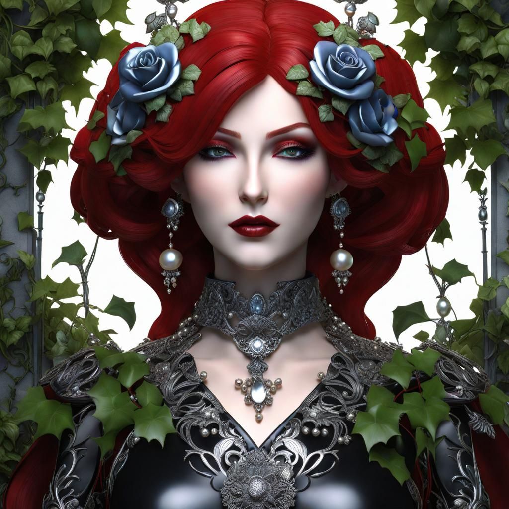 Gothic Manga Woman Portrait in 3D Render