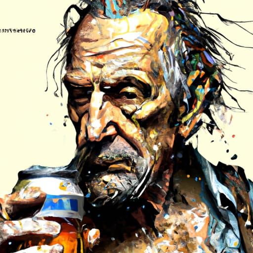 Bukowski in L.A. as Hyperdetailed Portrait