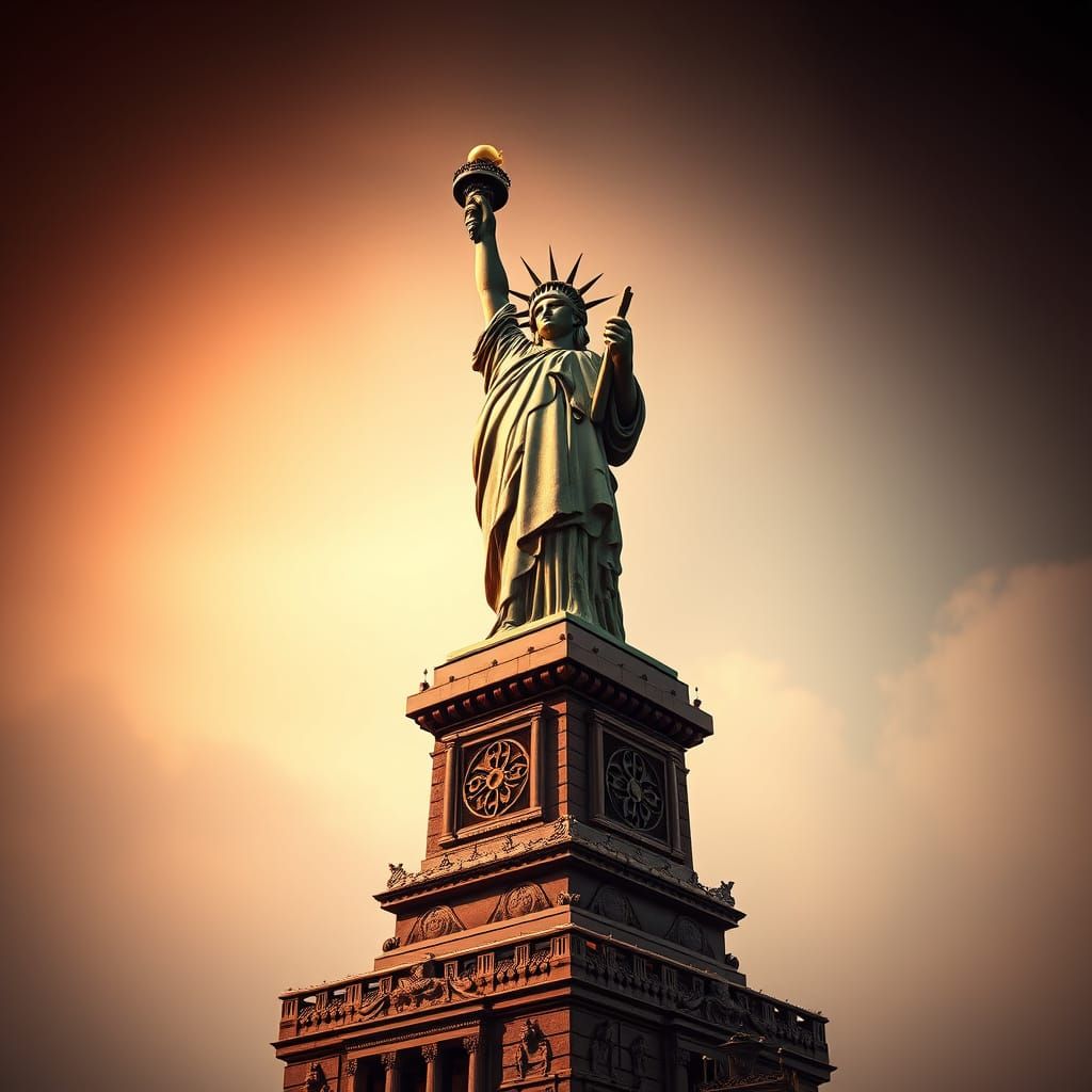 Melting Chocolate Statue of Liberty: Dreamy Nostalgia