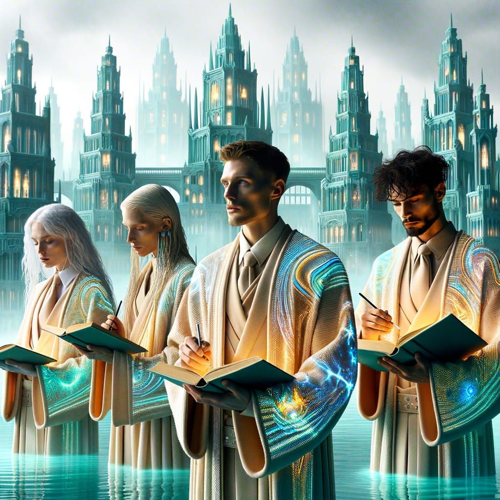 Wizards Study Magic in Futuristic Atlantis