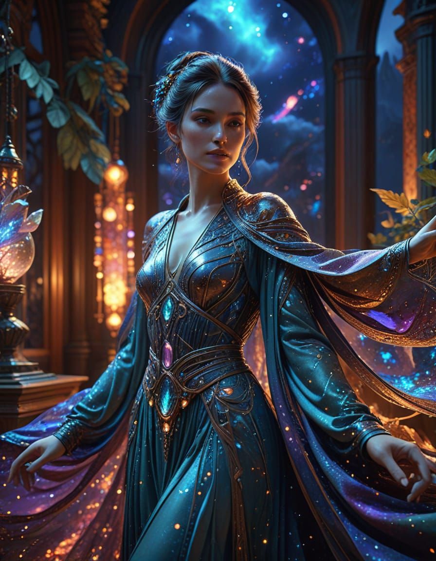 Ethereal Seamstress Atelier in Art Nouveau Style