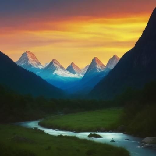 Mountain Range at Sunrise: Untouched Wilderness