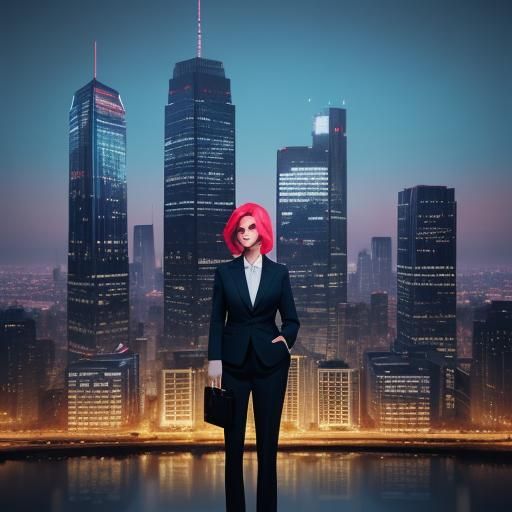Concept Art: Businesswoman Balancing Profit and Social Impac...