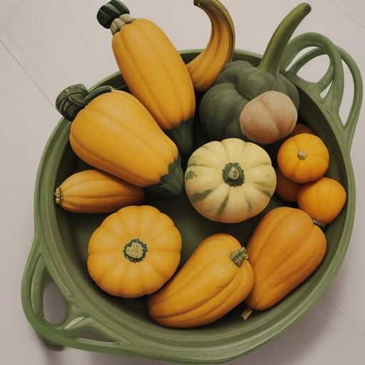 Minimalist Squash Still Life in Digital Art
