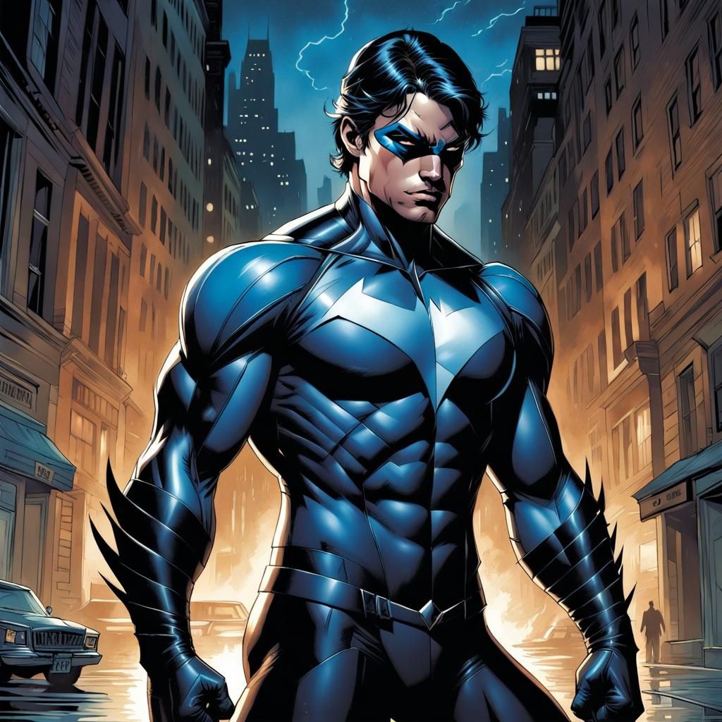 Nightwing Comic Book Art by Brooks and Mumford