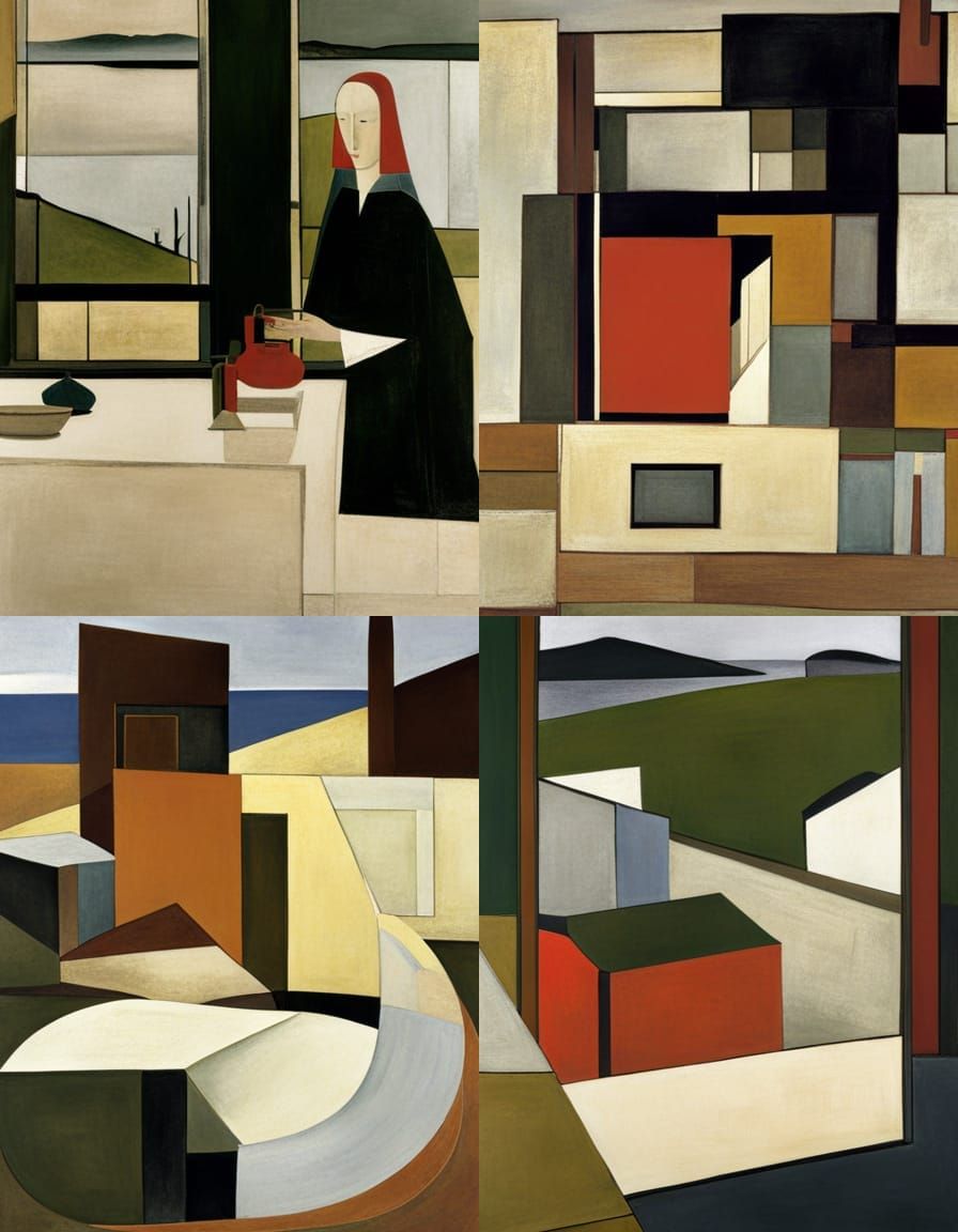 Abstract Composition in Style of Ben Nicholson