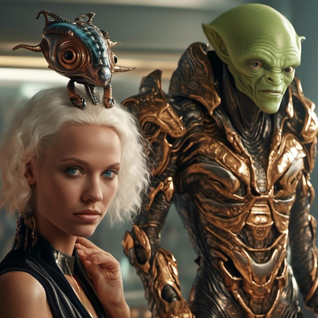 Alien Party: Hyperrealistic Portraits in Bizarre Art Style