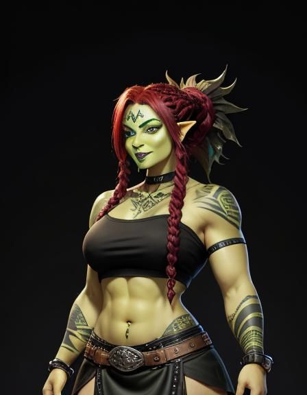 High Fantasy Goblin Warrior with Runic Tattoos