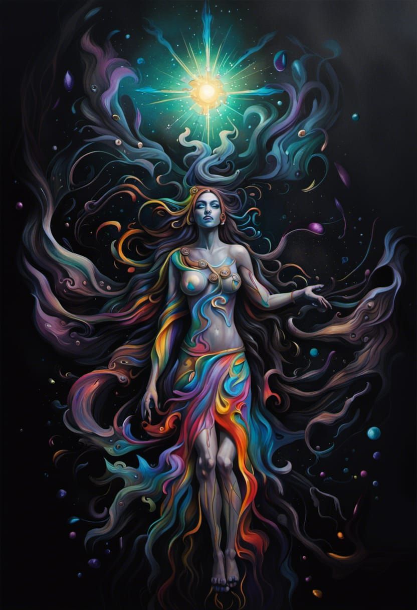 Goddess of Light Triumphant: Graffiti Splash Art