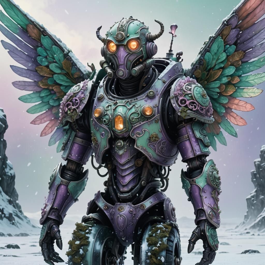 Mint Teapot on Wheels in Snowy Wasteland