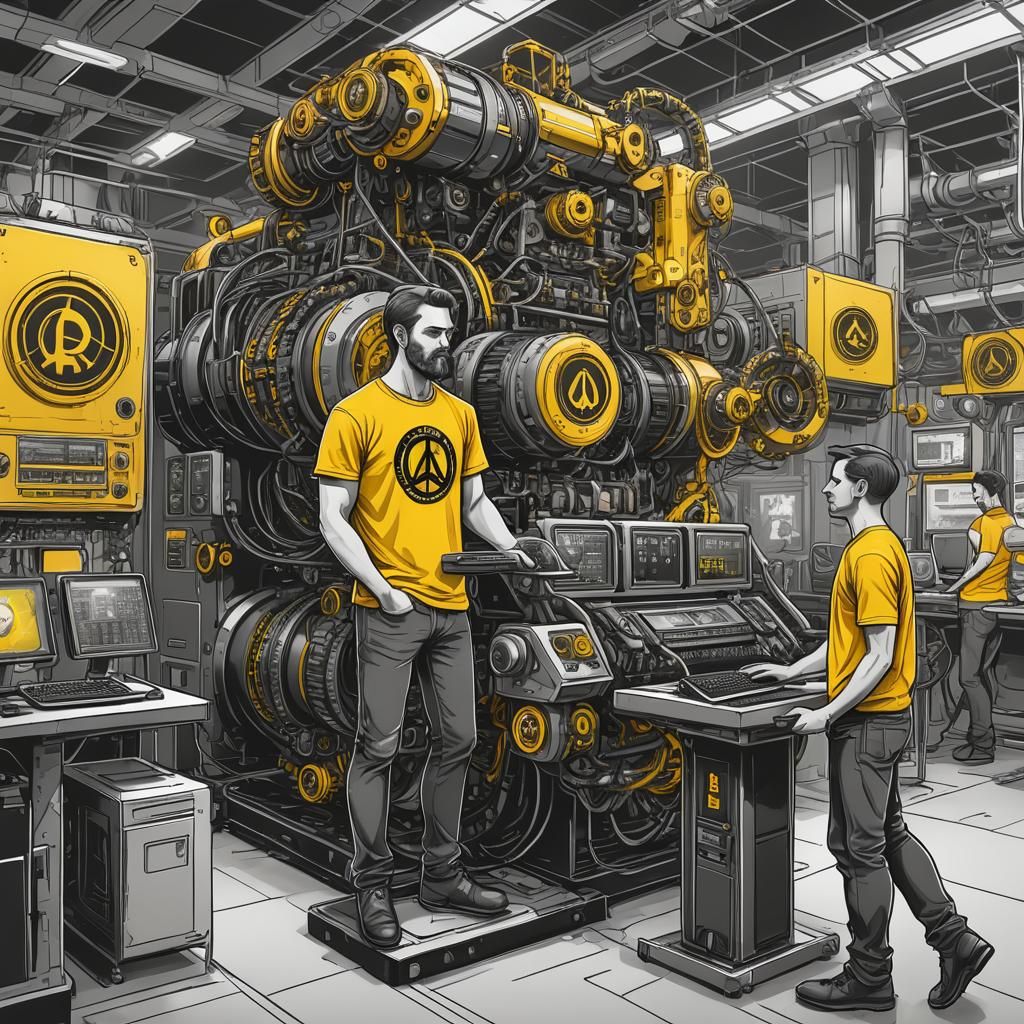 Futuristic Crypto Staking Machine in Steampunk Style