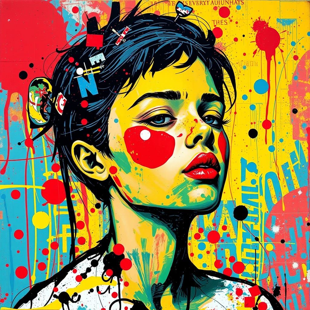 Abstract Expressionism Painting with Bold Brushstrokes