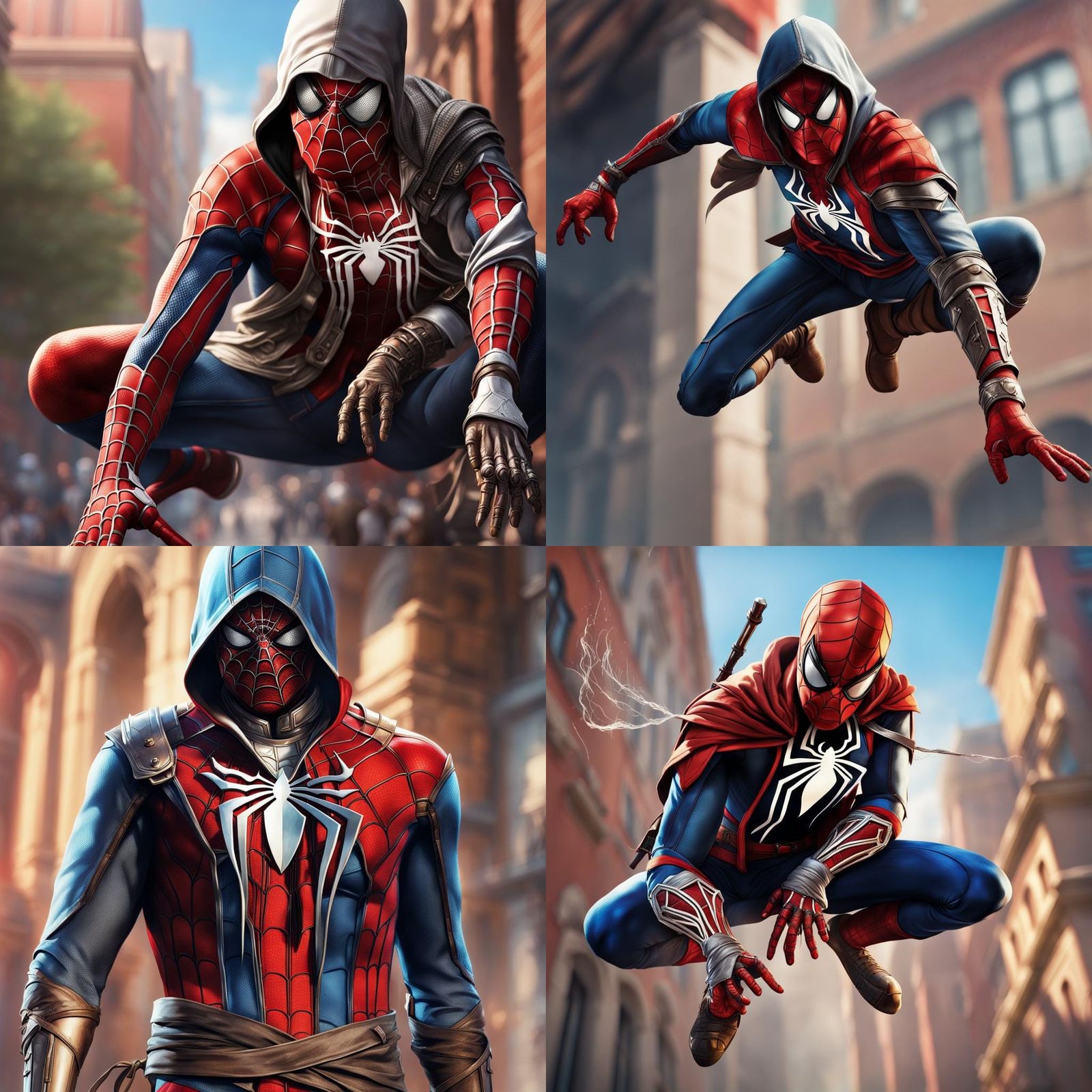Spider-Man as Ezio Auditore: Hyperrealistic Concept Art