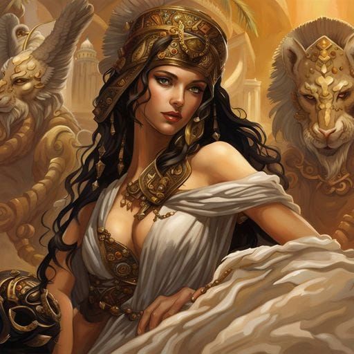 Seductive Woman in Ancient Babylon