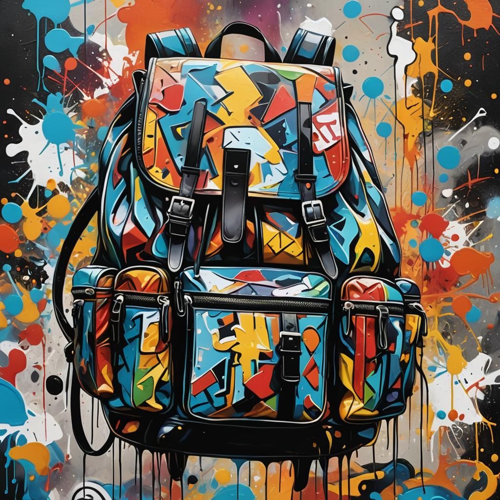 Abstract Backpack Painting in Picasso Style