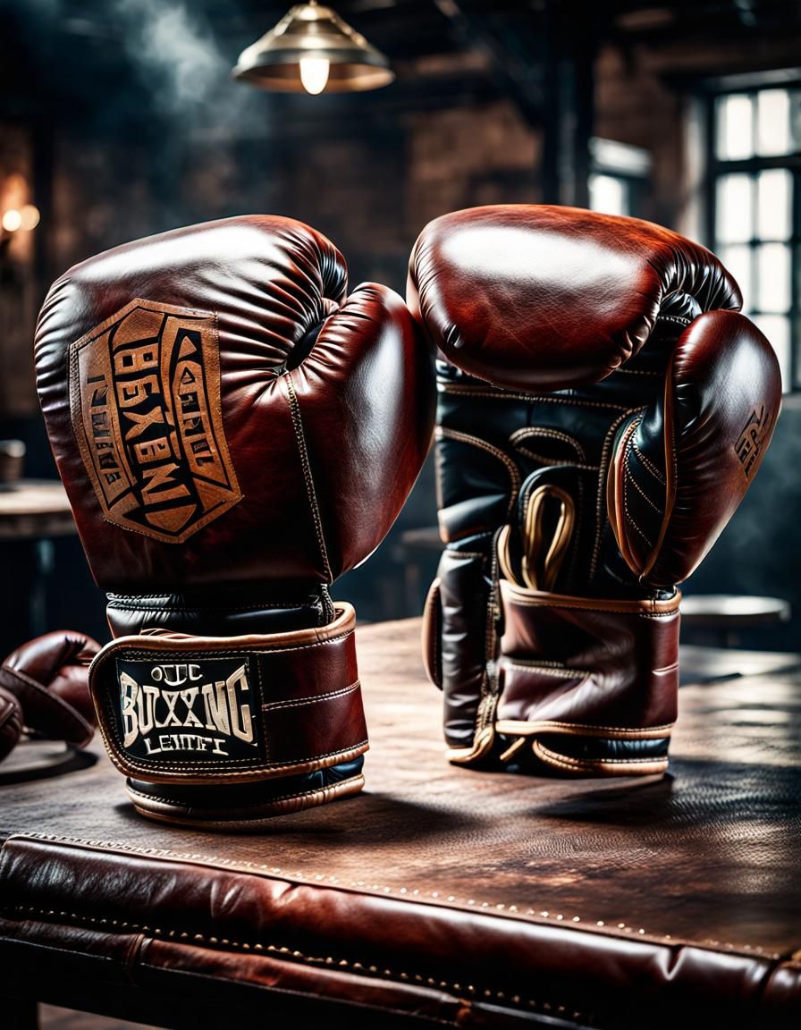Vintage Leather Boxing Gloves Still Life