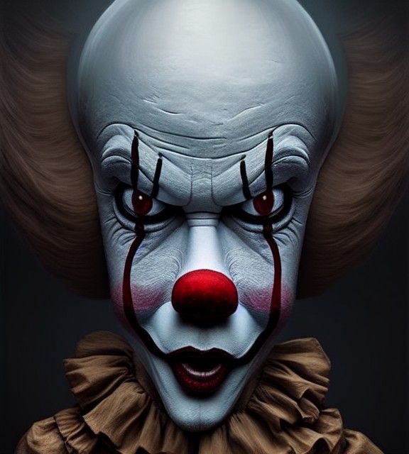 Surreal Renaissance Pennywise Horror Painting in 4K