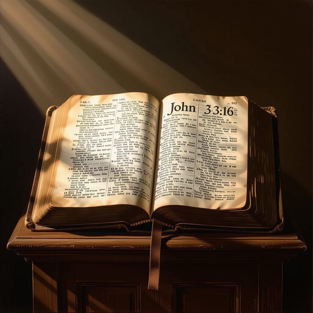 Vintage Bible Open to Isaiah 53 & John Verses, Dutch Golden ...