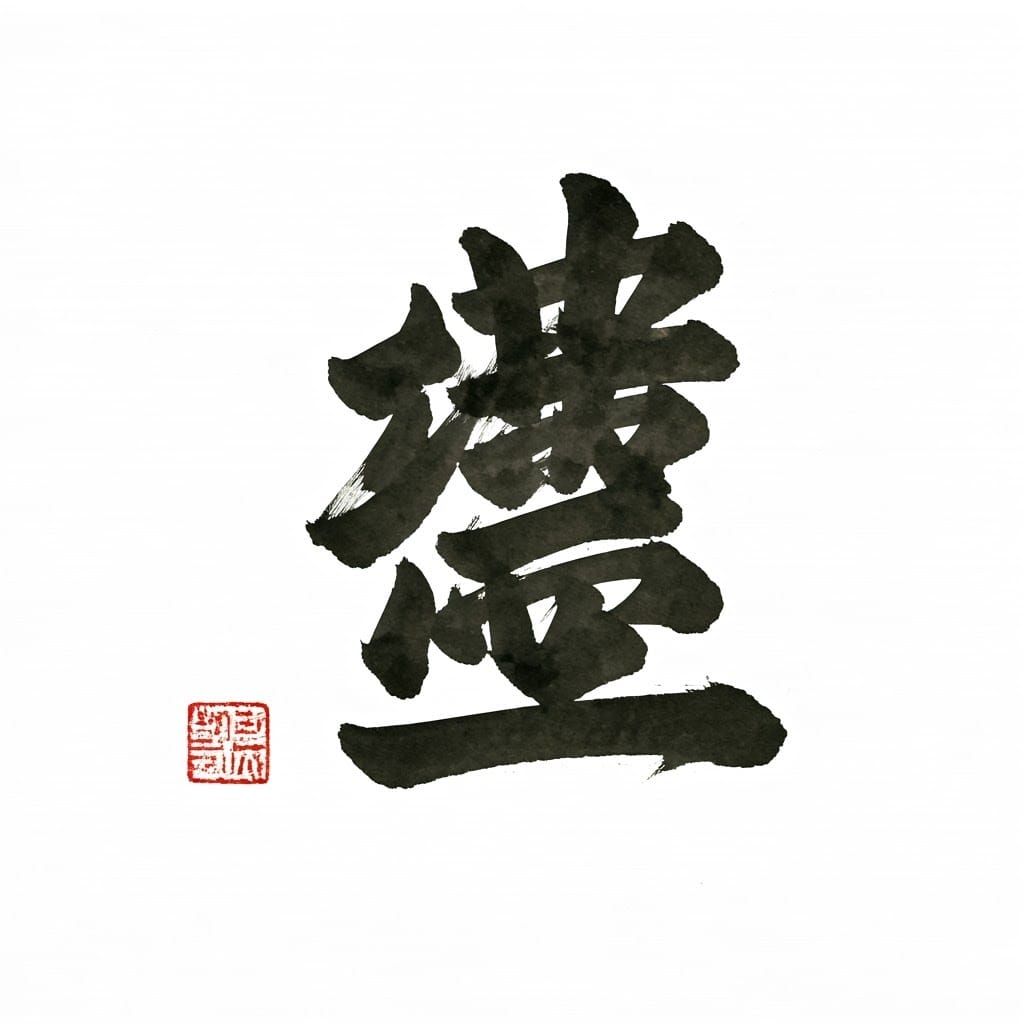 Elegant Japanese Ink Calligraphy on Rice Paper