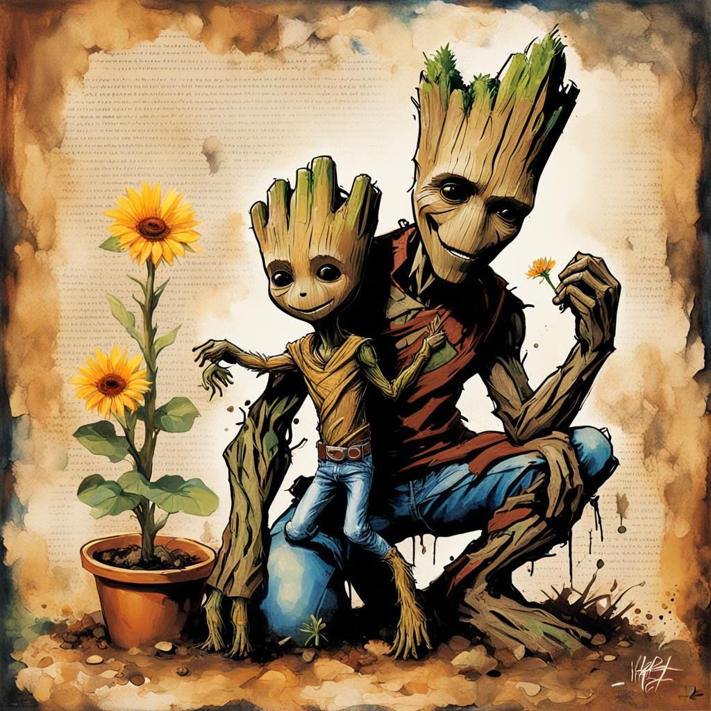 Celebrating Father Figures ( groot and son )